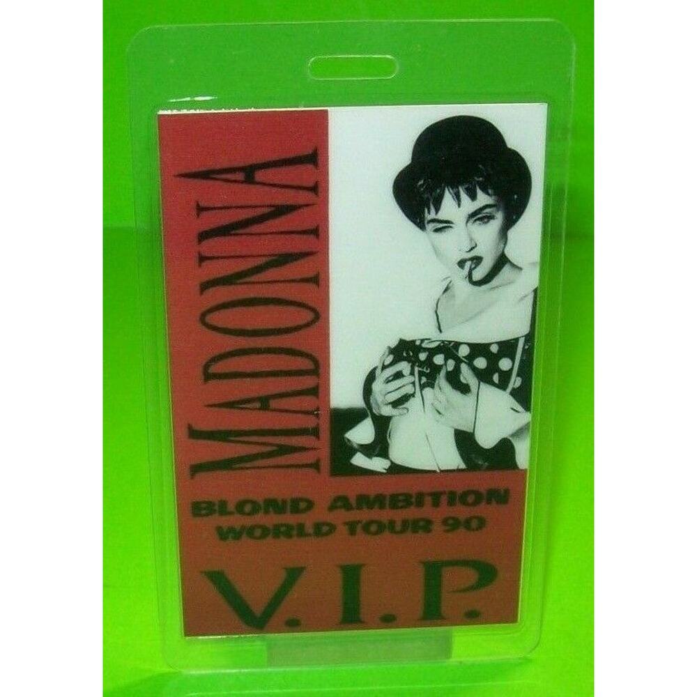 Madonna Blond Ambition VIP Backstage Pass Original 1990 Concert Tour T-Bird